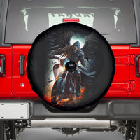 Flaming Skull Spare Tire Cover Celestial Riders with Angel Wings - Wonder Print Shop