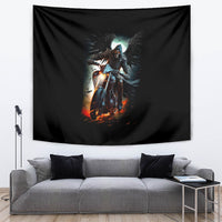 Flaming Skull Tapestry Celestial Riders with Angel Wings - Wonder Print Shop