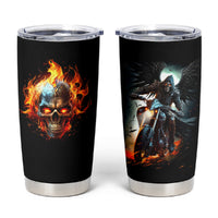 Flaming Skull Tumbler Cup Celestial Riders with Angel Wings - Wonder Print Shop