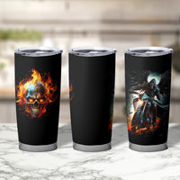 Flaming Skull Tumbler Cup Celestial Riders with Angel Wings - Wonder Print Shop