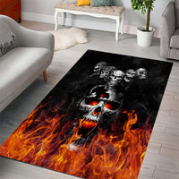 Flaming Skull Hoodie Area Rug Spectral Pyre - Wonder Print Shop