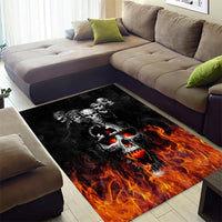 Flaming Skull Hoodie Area Rug Spectral Pyre - Wonder Print Shop