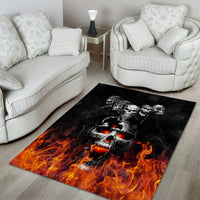 Flaming Skull Hoodie Area Rug Spectral Pyre - Wonder Print Shop