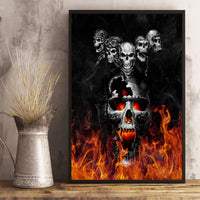 Flaming Skull Hoodie Canvas Wall Art Spectral Pyre - Wonder Print Shop