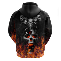 Flaming Skull Hoodie Hoodie Spectral Pyre - Wonder Print Shop