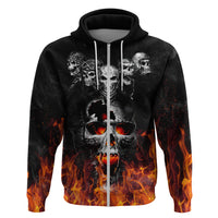 Flaming Skull Hoodie Hoodie Spectral Pyre - Wonder Print Shop