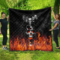 Flaming Skull Hoodie Quilt Spectral Pyre - Wonder Print Shop