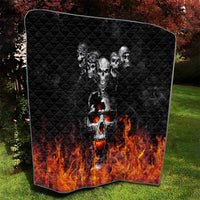 Flaming Skull Hoodie Quilt Spectral Pyre - Wonder Print Shop