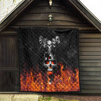 Flaming Skull Hoodie Quilt Spectral Pyre - Wonder Print Shop