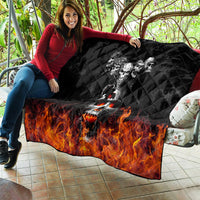 Flaming Skull Hoodie Quilt Spectral Pyre - Wonder Print Shop