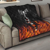 Flaming Skull Hoodie Quilt Spectral Pyre - Wonder Print Shop