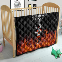 Flaming Skull Hoodie Quilt Spectral Pyre - Wonder Print Shop