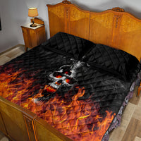 Flaming Skull Hoodie Quilt Bed Set Spectral Pyre - Wonder Print Shop