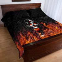 Flaming Skull Hoodie Quilt Bed Set Spectral Pyre - Wonder Print Shop