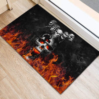 Flaming Skull Hoodie Rubber Doormat Spectral Pyre - Wonder Print Shop