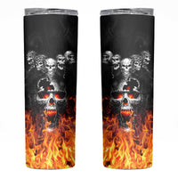 Flaming Skull Hoodie Skinny Tumbler Spectral Pyre - Wonder Print Shop