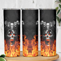 Flaming Skull Hoodie Skinny Tumbler Spectral Pyre - Wonder Print Shop