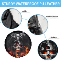 Flaming Skull Hoodie Spare Tire Cover Spectral Pyre - Wonder Print Shop