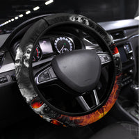 Flaming Skull Hoodie Steering Wheel Cover Spectral Pyre - Wonder Print Shop