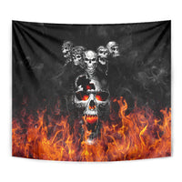 Flaming Skull Hoodie Tapestry Spectral Pyre - Wonder Print Shop