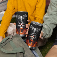 Flaming Skull Hoodie Tumbler Cup Spectral Pyre - Wonder Print Shop