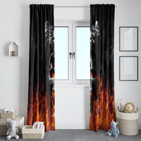 Flaming Skull Hoodie Window Curtain Spectral Pyre - Wonder Print Shop