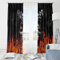 Flaming Skull Hoodie Window Curtain Spectral Pyre - Wonder Print Shop