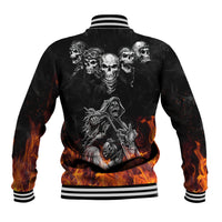Skull Baseball Jacket Five Skull With Motocycle - Wonder Print Shop