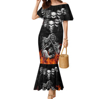 Skull Mermaid Dress Five Skull With Motocycle - Wonder Print Shop
