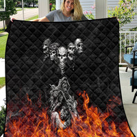 Skull Quilt Five Skull With Motocycle - Wonder Print Shop
