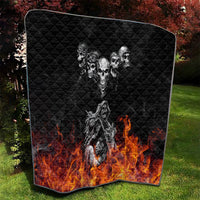 Skull Quilt Five Skull With Motocycle - Wonder Print Shop