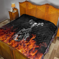 Skull Quilt Five Skull With Motocycle - Wonder Print Shop