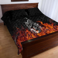Skull Quilt Bed Set Five Skull With Motocycle - Wonder Print Shop