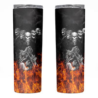 Skull Skinny Tumbler Five Skull With Motocycle - Wonder Print Shop