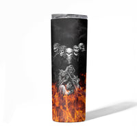 Skull Skinny Tumbler Five Skull With Motocycle - Wonder Print Shop
