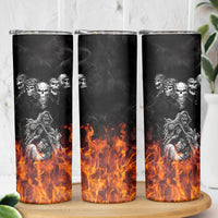 Skull Skinny Tumbler Five Skull With Motocycle - Wonder Print Shop
