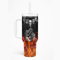 Skull Tumbler With Handle Five Skull With Motocycle - Wonder Print Shop