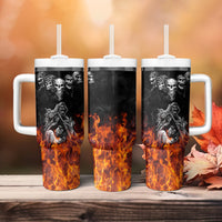 Skull Tumbler With Handle Five Skull With Motocycle - Wonder Print Shop