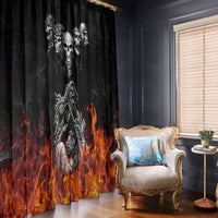 Skull Window Curtain Five Skull With Motocycle - Wonder Print Shop