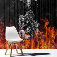 Skull Window Curtain Five Skull With Motocycle - Wonder Print Shop