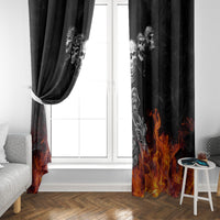 Skull Window Curtain Five Skull With Motocycle - Wonder Print Shop