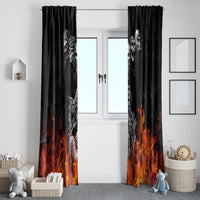 Skull Window Curtain Five Skull With Motocycle - Wonder Print Shop