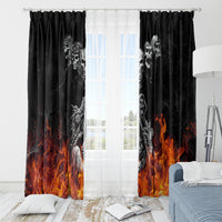 Skull Window Curtain Five Skull With Motocycle - Wonder Print Shop