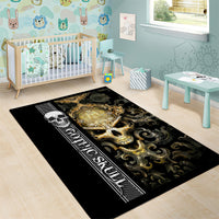 Golden Gothic Skull Area Rug Embracing Ancient Elegance - Wonder Print Shop