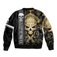 Golden Gothic Skull Bomber Jacket Embracing Ancient Elegance - Wonder Print Shop