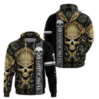 Golden Gothic Skull Hoodie Embracing Ancient Elegance - Wonder Print Shop