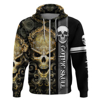 Golden Gothic Skull Hoodie Embracing Ancient Elegance - Wonder Print Shop