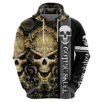Golden Gothic Skull Hoodie Embracing Ancient Elegance - Wonder Print Shop