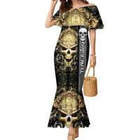 Golden Gothic Skull Mermaid Dress Embracing Ancient Elegance - Wonder Print Shop