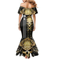 Golden Gothic Skull Mermaid Dress Embracing Ancient Elegance - Wonder Print Shop